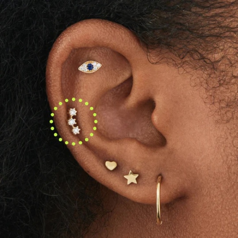 Studs 14k Earrings with titanium flatback post